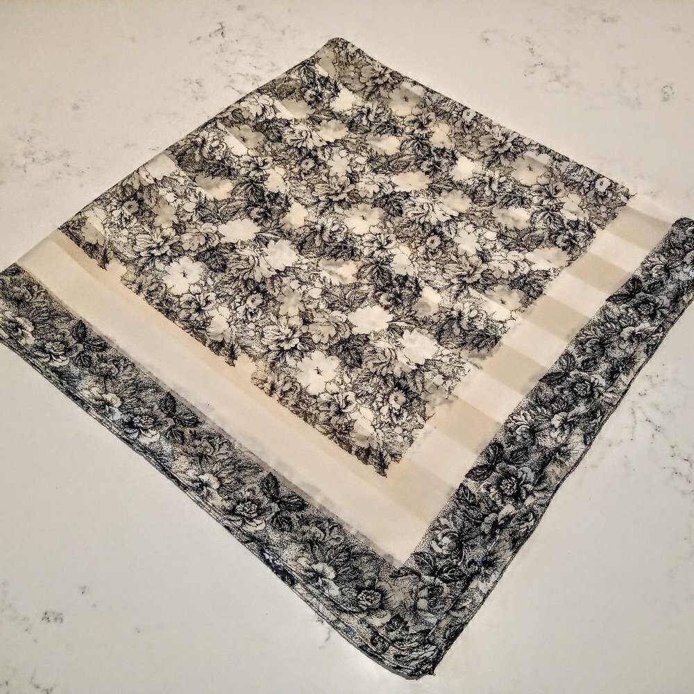 Floral Print Tone-On-Tone Square Scarf